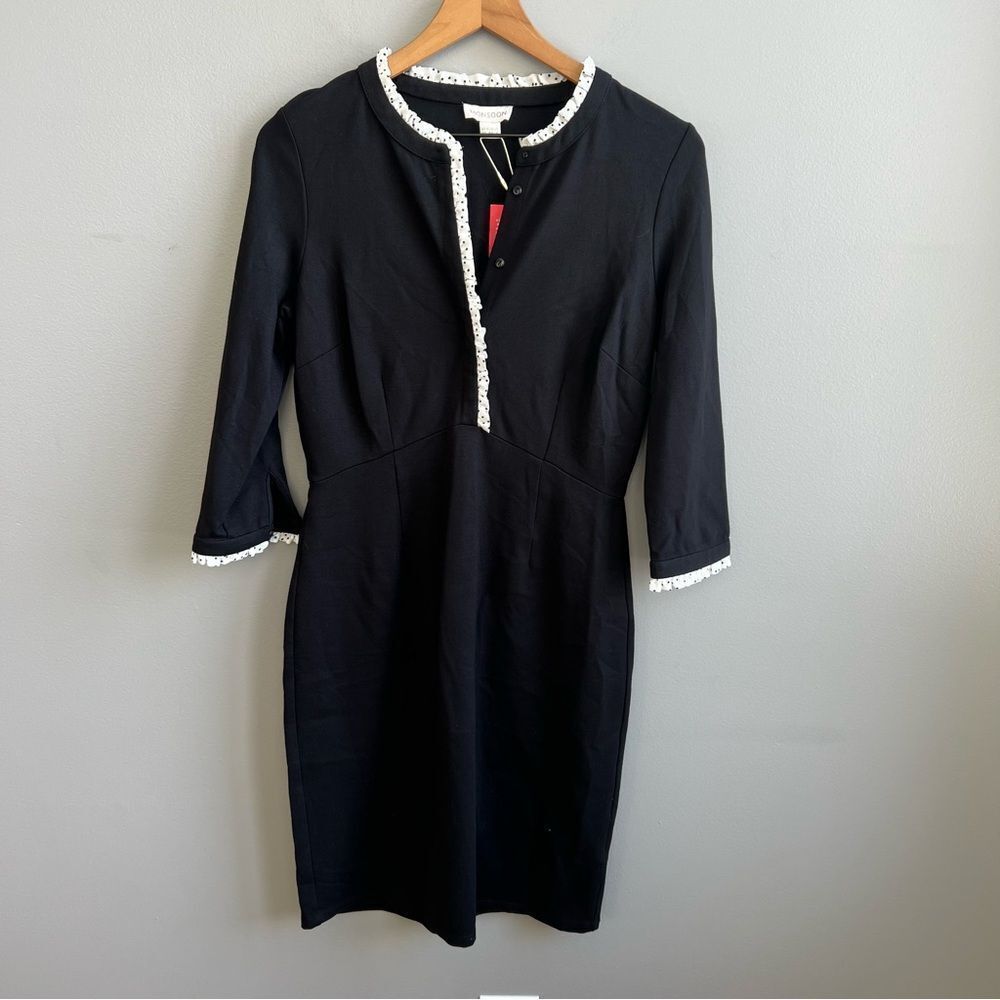 Monsoon NWT Shanghai Nights Pippa Collection Black Dress with Polka Dot Trim 8
